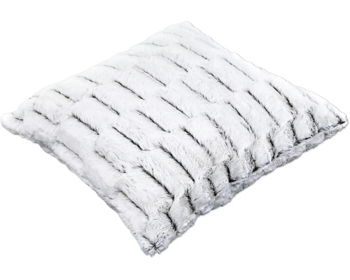 Coussin décoratif carré avec texture de fourrure