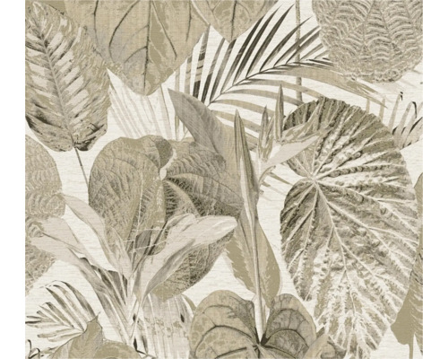 Papier peint intissé 39355-1 Famous Garden feuille de jungle beige crème