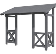 Graue Holzpergola mit Dach für den Garten