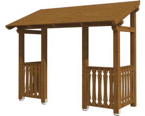 Holzunterstand mit Dach und Seitenteilen