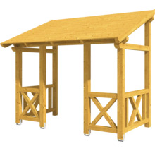 Holzunterstand mit Dachkonstruktion