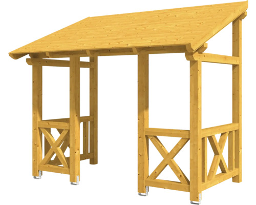 Holzunterstand mit Dachkonstruktion