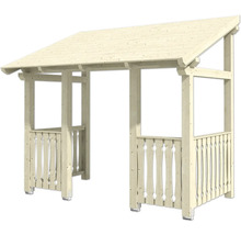 Holzpavillon mit Dach und Geländer