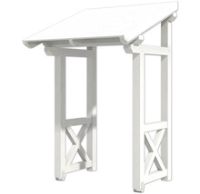 Weisse Gartenlaube aus Holz mit Dach