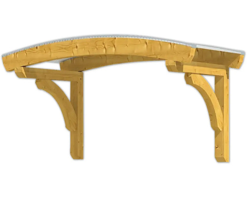 Holzcarport mit geschwungener Dachform