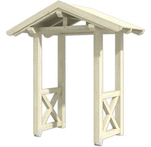Gartentor aus Holz mit Dach
