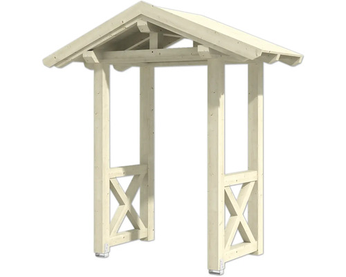 Gartentor aus Holz mit Dach