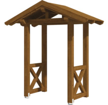 Gartenbogen aus Holz mit Dach