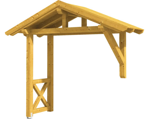 Holz-Vordach mit Satteldachform