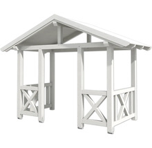 Weisser Holzpavillon mit Dach für den Garten