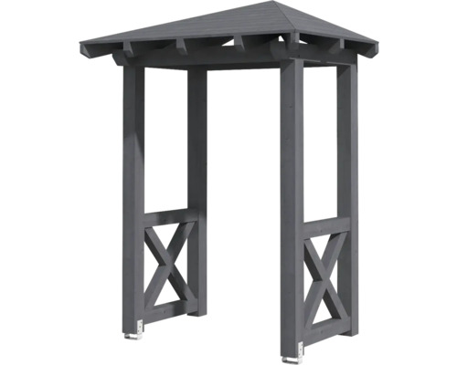 Gartenbogen aus Holz mit Dach