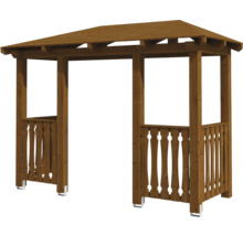 Holzpavillon mit Dach und Geländer