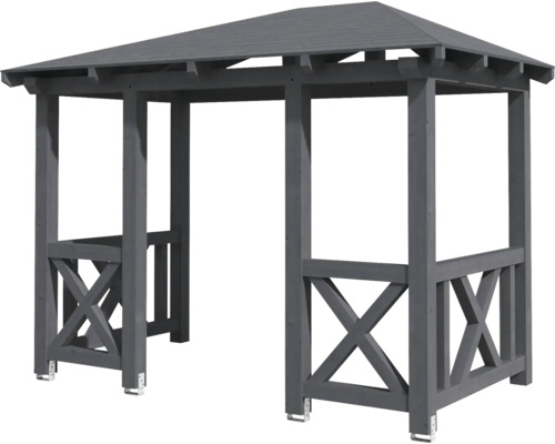 Grauer Pavillon aus Holz für den Garten