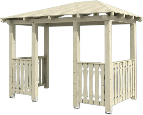 Holzpavillon mit Geländer