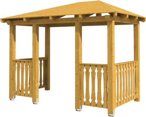 Holz Pavillon mit Geländer