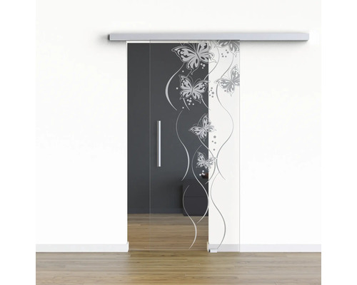 Pertura Glasschiebetür Komplettset Glera Butterfly 01 1025x2050 mm Rechts inkl. Beschlag Selir Aluminium natur,Stangengriff Pertura Glasschiebetür Komplettset Glera Butterfly 01 1025x2050 mm Rechts inkl. Beschlag Selir Aluminium natur,Stangengriff