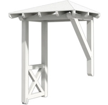 Weisse Gartenpergola aus Holz mit Dach