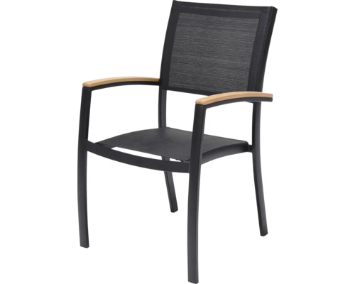 Chaise de jardin avec accoudoirs en aluminium et revêtement textile