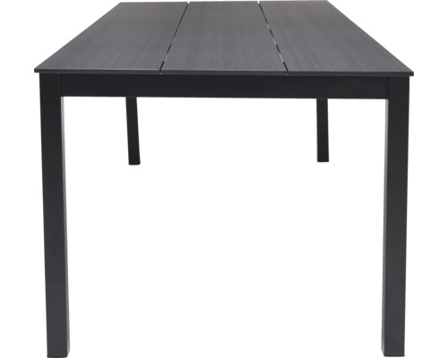 Gartentisch mit Holzstruktur und Metallbeinen