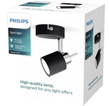 Spot Philips Meranti dans un emballage noir, sans ampoule