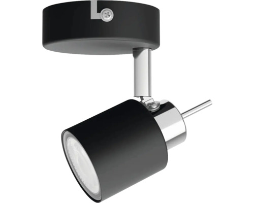 Spot de plafond 1 ampoules L 8 cm noir Spot de plafond noir avec tête réglable.