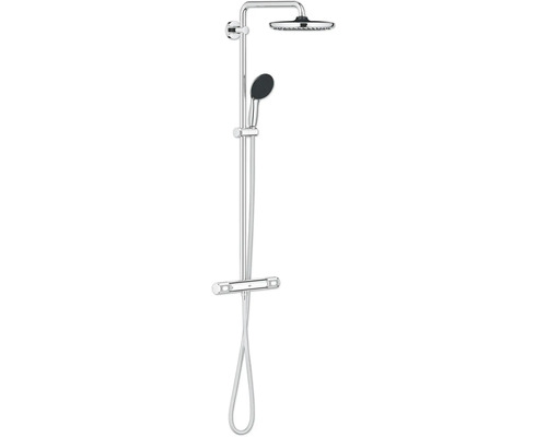 Colonne de douche calibrage de perçage suisse 153mm avec thermostat Grohe Quickfix Vitalio Start chrome brillant 26804001