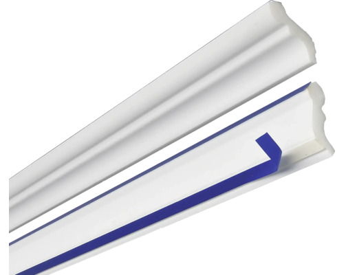 Deux moulures décoratives blanches en plastique