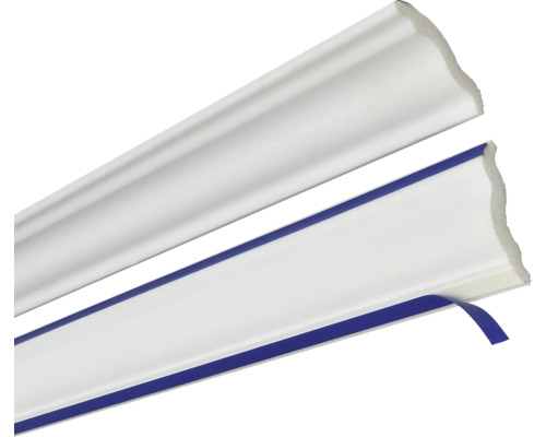 Deux moulures décoratives blanches en plastique