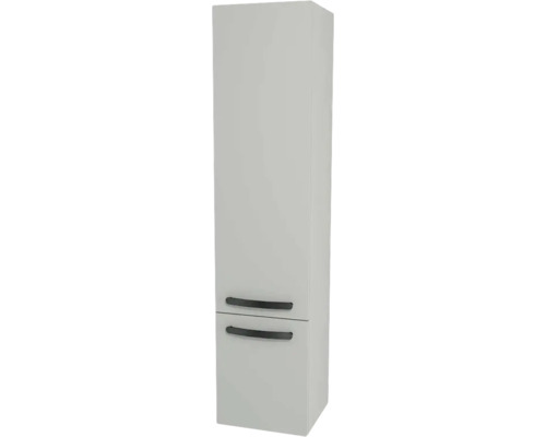 Armoire haute suspendue avec 2 portes Devo Vena 2.0 droite lxhxp 35x150x33 cm pearl grey supermat - poignée noire