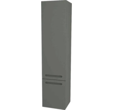 Armoire haute de salle de bains grise avec deux tiroirs