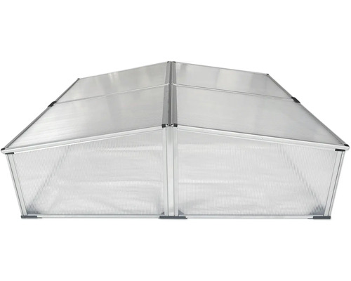 Serre avec cadre en aluminium et panneaux transparents