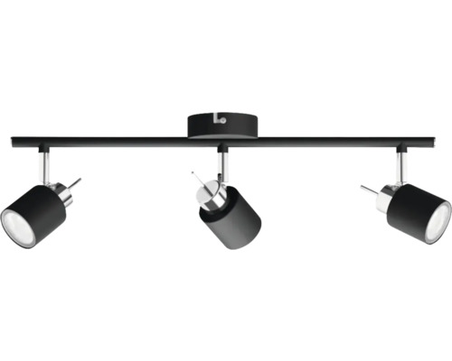Spot de plafond 3 ampoules L 47,4 cm noir Plafonnier avec trois spots