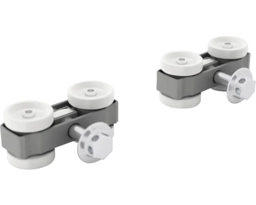 Deux galets de porte coulissante pour le montage