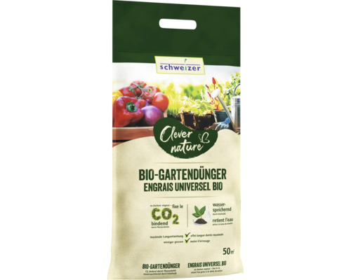 Clever Nature Bio Gartendünger mit Pflanzenkohle und Schafwolle 4 kg Packung Bio-Gartendünger von Schweizer