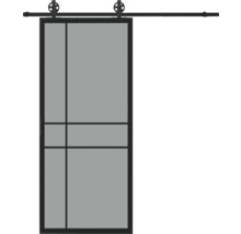 Porte coulissante avec ferrures pour montage mural