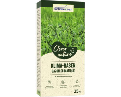 Eric Schweizer Semences de gazon Clever Nature 625 g Paquet de gazon climatique Schweizer pour 25 mètres carrés