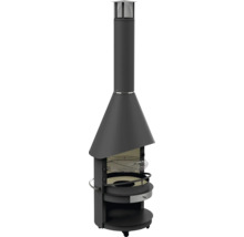 Barbecue d''extérieur noir avec grille et espaces de rangement