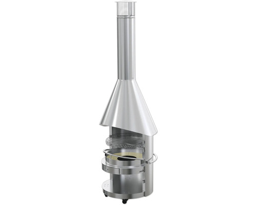 Cheminée de barbecue en acier inoxydable avec grille et hotte d''extraction