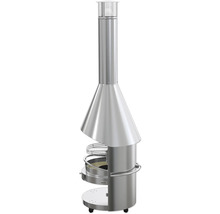 Cheminée de barbecue Miele argentée avec grille de cuisson