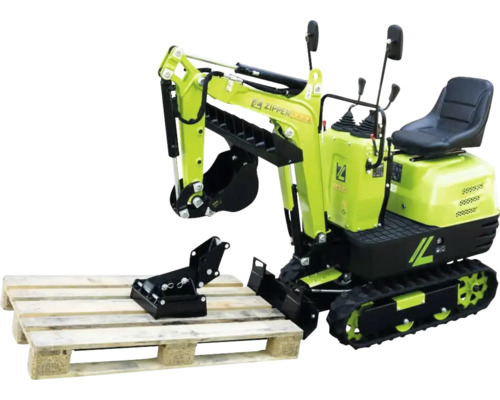 Mini-pelle Zipper avec palette en bois et accessoires