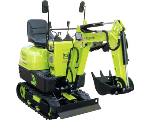 Mini-pelle Zipper avec châssis à chenilles en caoutchouc et godet