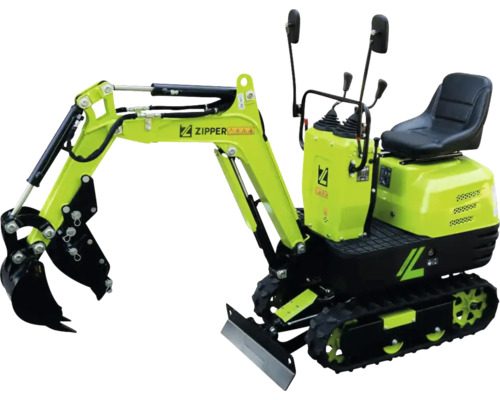 Mini-pelle Zipper avec godet et entraînement à chenilles