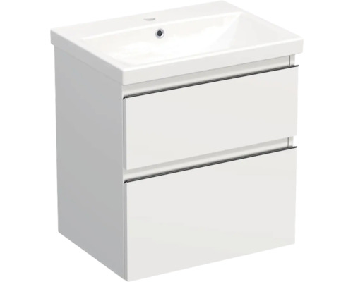 Vasque céramique avec meuble bas Jungborn TRENTA lxhxp 60x65x45 cm blanc mat - poignée noire
