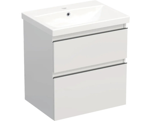 Vasque céramique avec meuble bas Jungborn TRENTA lxhxp 60x65x45 cm blanc brillant - poignée noire