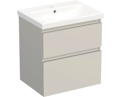 Vasque céramique avec meuble bas Jungborn TRENTA lxhxp 60x65x45 cm cashmere brillant - poignée argent