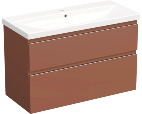 Vasque céramique avec meuble bas Jungborn TRENTA lxhxp 100x65x45 cm cotto mat - poignée argent