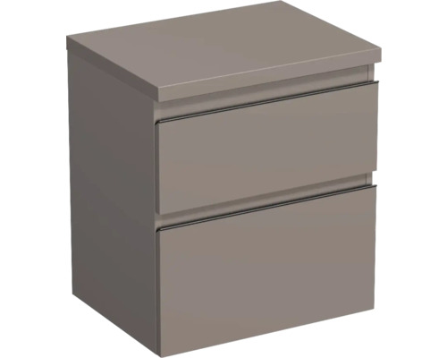 Waschtischunterschrank Jungborn TRENTA BxHxT 56.7x64.6x44.5 cm basalto glanz - Griff schwarz Nachttisch mit zwei Schubladen