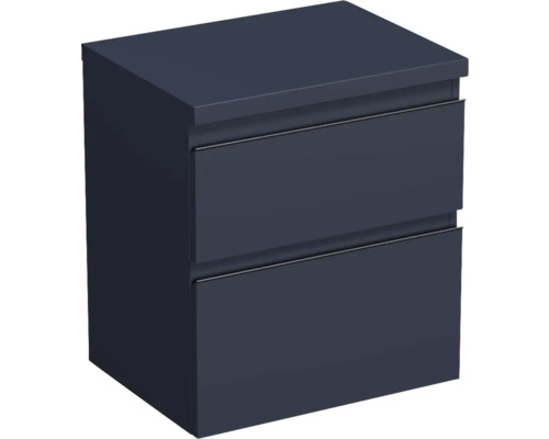 Waschtischunterschrank Jungborn TRENTA BxHxT 56.7x64.6x44.5 cm blau marino matt - Griff schwarz