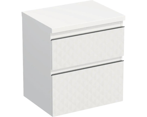 Waschtischunterschrank Jungborn TRENTA BxHxT 56.7x64.6x44.5 cm 3D-Pyramiden-Struktur weiss - Griff schwarz Waschtischunterschrank Jungborn TRENTA BxHxT 56.7x64.6x44.5 cm 3D-Pyramiden-Struktur weiss - Griff schwarz