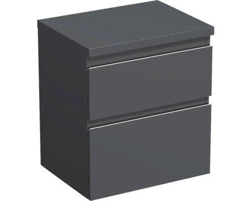 Meuble sous-vasque Jungborn TRENTA lxhxp 56.7x64.6x44.5 cm anthracite mat - poignée argent